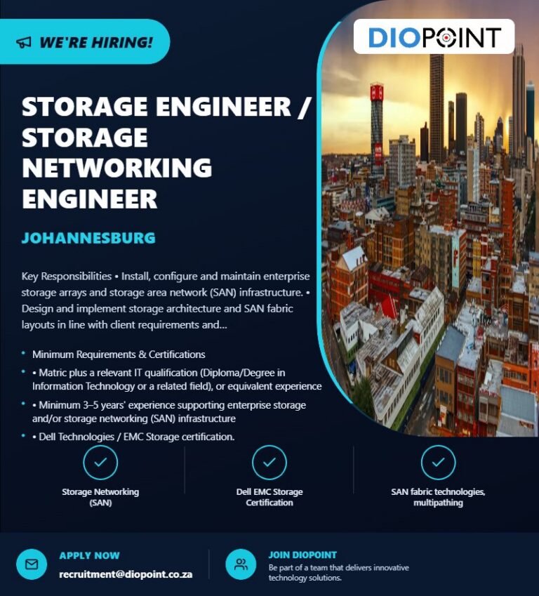 Storage Engineer / Storage Networking Engineer poster