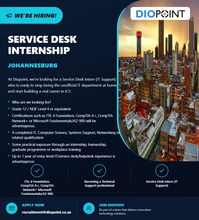 Service Desk Internship poster